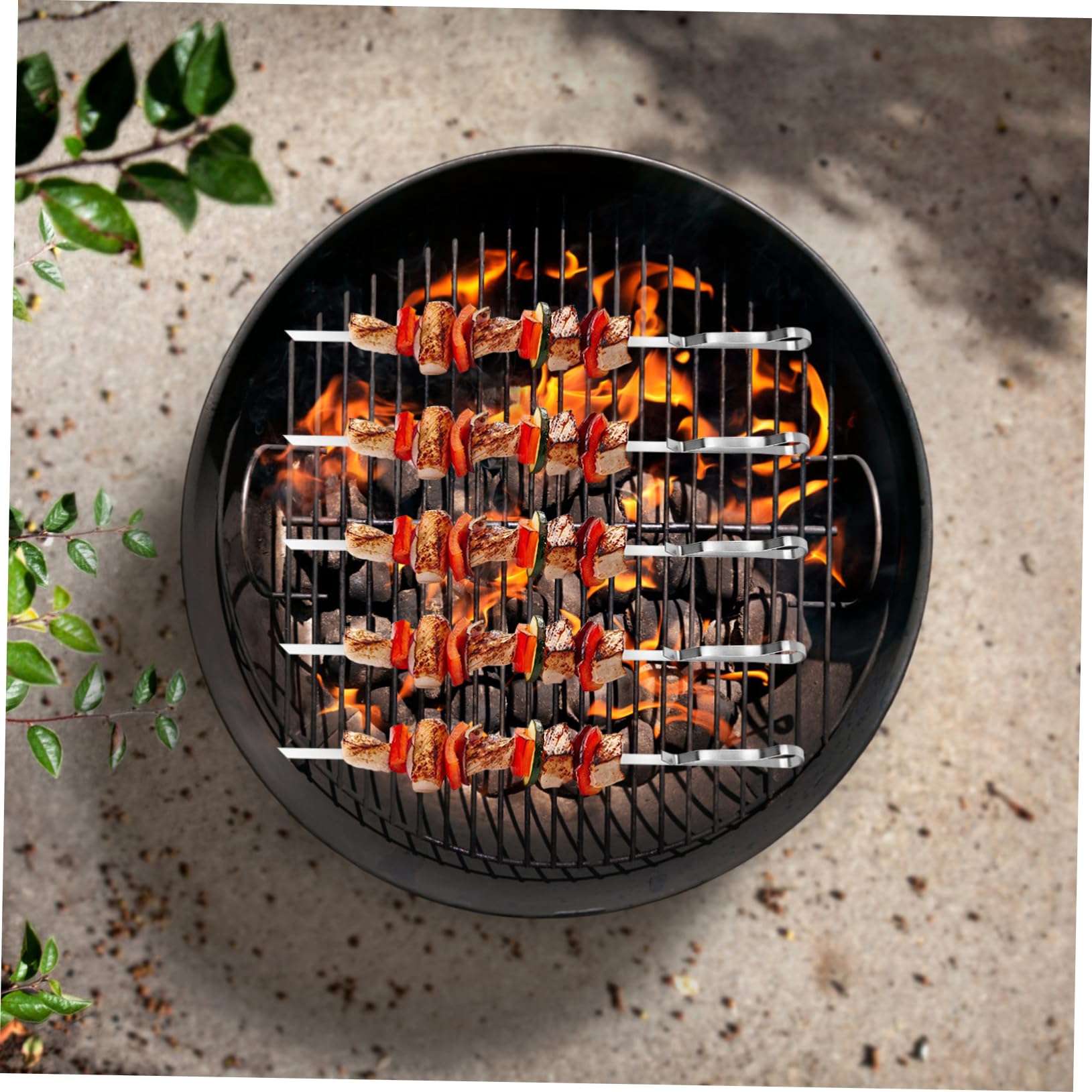 UPKOCH Spiedini in Per Barbecue Bastoncini Portatili Per Kebab Spiedini Per Grigliare All Forchette Per Carne e Verdure Riutilizzabili e Antiscivolo