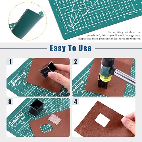 Miniatura 6 de Glarks Kit de herramientas de cortador de perforador hueco de 55 piezas, incluye 52 formas de un agujero, cuchillo de trinchar con 5 cuchillas, un