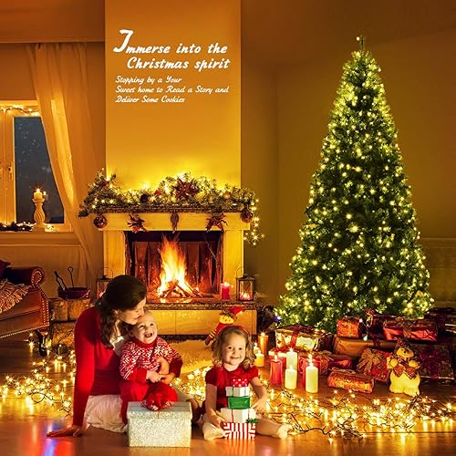 Miniatura 2 de árbol de Navidad artificial preiluminado de Goplus, ramas abatibles, 11 modos de luz con luces LED de varios colores y soporte de metal