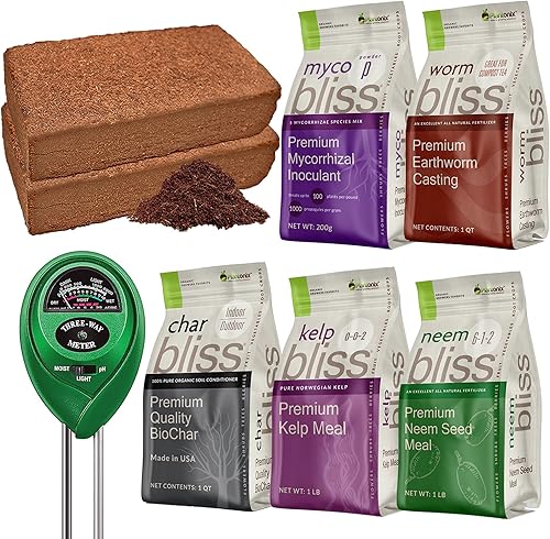 Miniatura 9 de Coco Bliss Coir - Ladrillos de coco comprimidos con bajo equilibrio de EC y pH - Fibra de coco de alta expansión para hierbas, flores, plantación