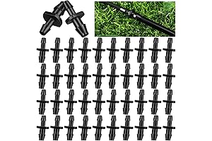 100pcs Barbed Tee Fitting 1/8" & 1/4" for Irrigation Tubing and Hydroponics