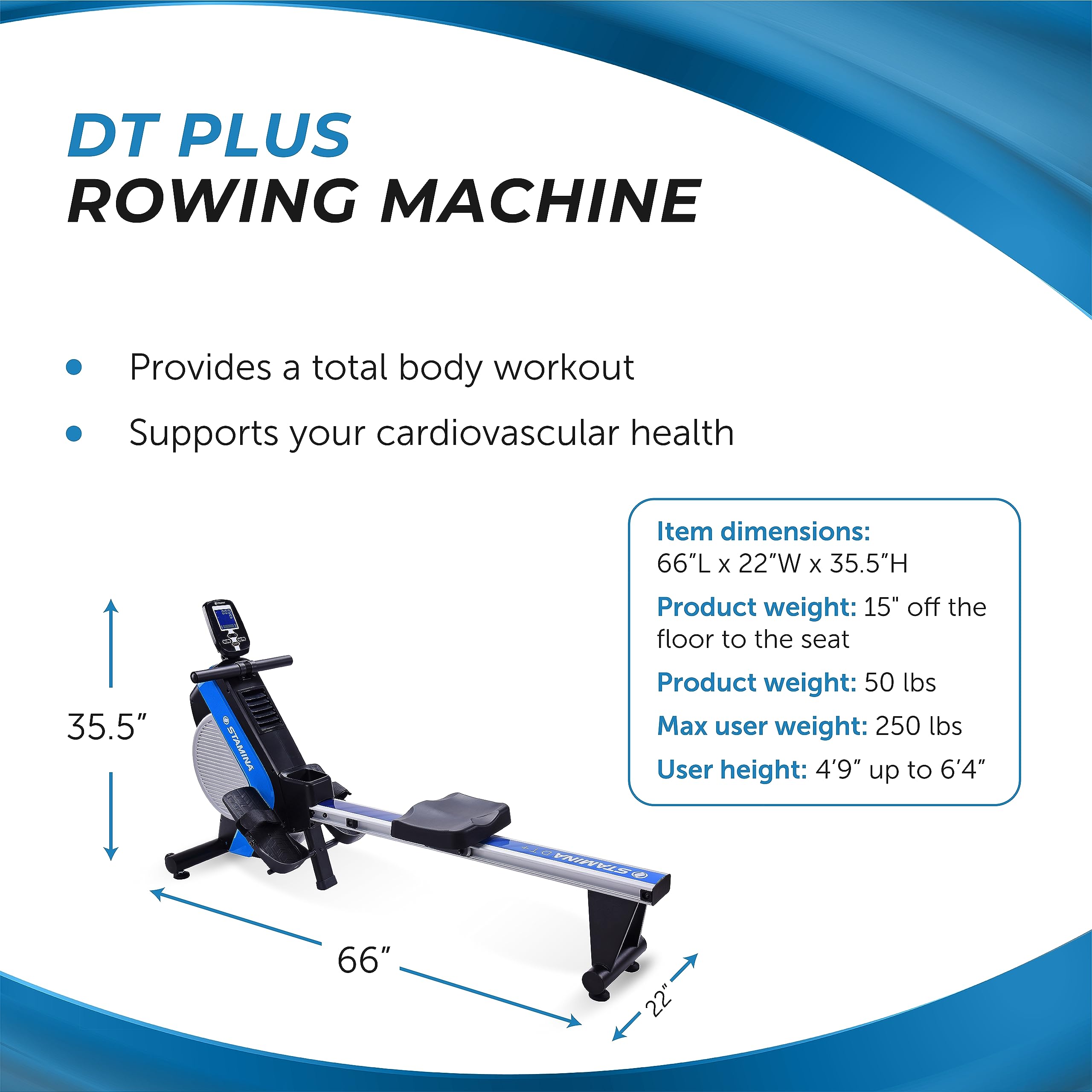 Workout Machine Stamina Magnetic Rower 1130 Rower Machine With