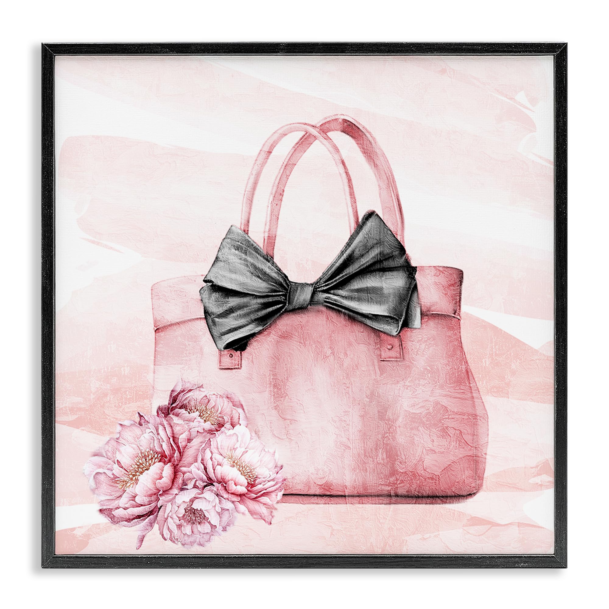 Stupell Industries 'Blush Glam Time Bag', Framed Giclee Art, Black, 17 x 17 Inches, Easy to Hang and Sturdy, Made in USA, by Kim Allen