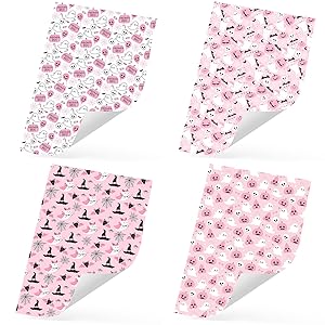 Ulmasinn Pink Halloween Wrapping Paper - Kawaii Spooky - Sweet Gift Wrap with Ghosts, Bats & Watercolor Pumpkins - 20x29-8 Sheets for Gift Bags & Party Favors