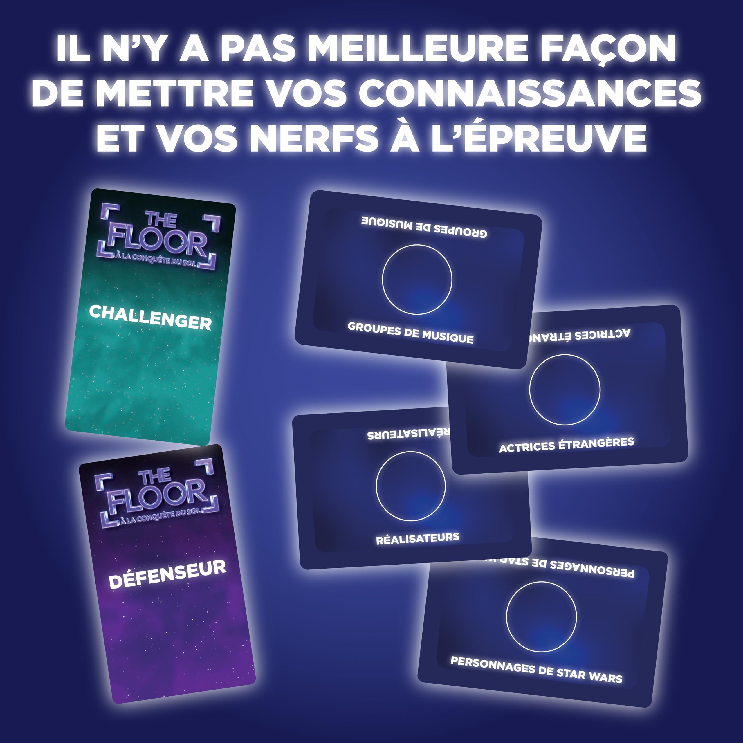 TOMY The Floor Jeu de Société, Jeu de Quiz Inspiré Émission TV, Défis de Connaissances Rapides et Stratégiques, Jeu Familial et Party Game pour Groupes, 2 à 10 Joueurs, Dès 10 Ans