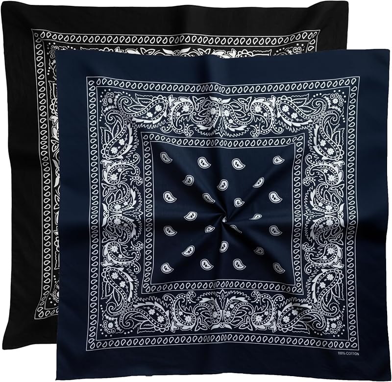 Extra Large Bandana 27 inch,100% Cotton bandana for Men and Women | Multi-Purpose Scarf Headbands ，Head Scarfs，Soft Bandanas