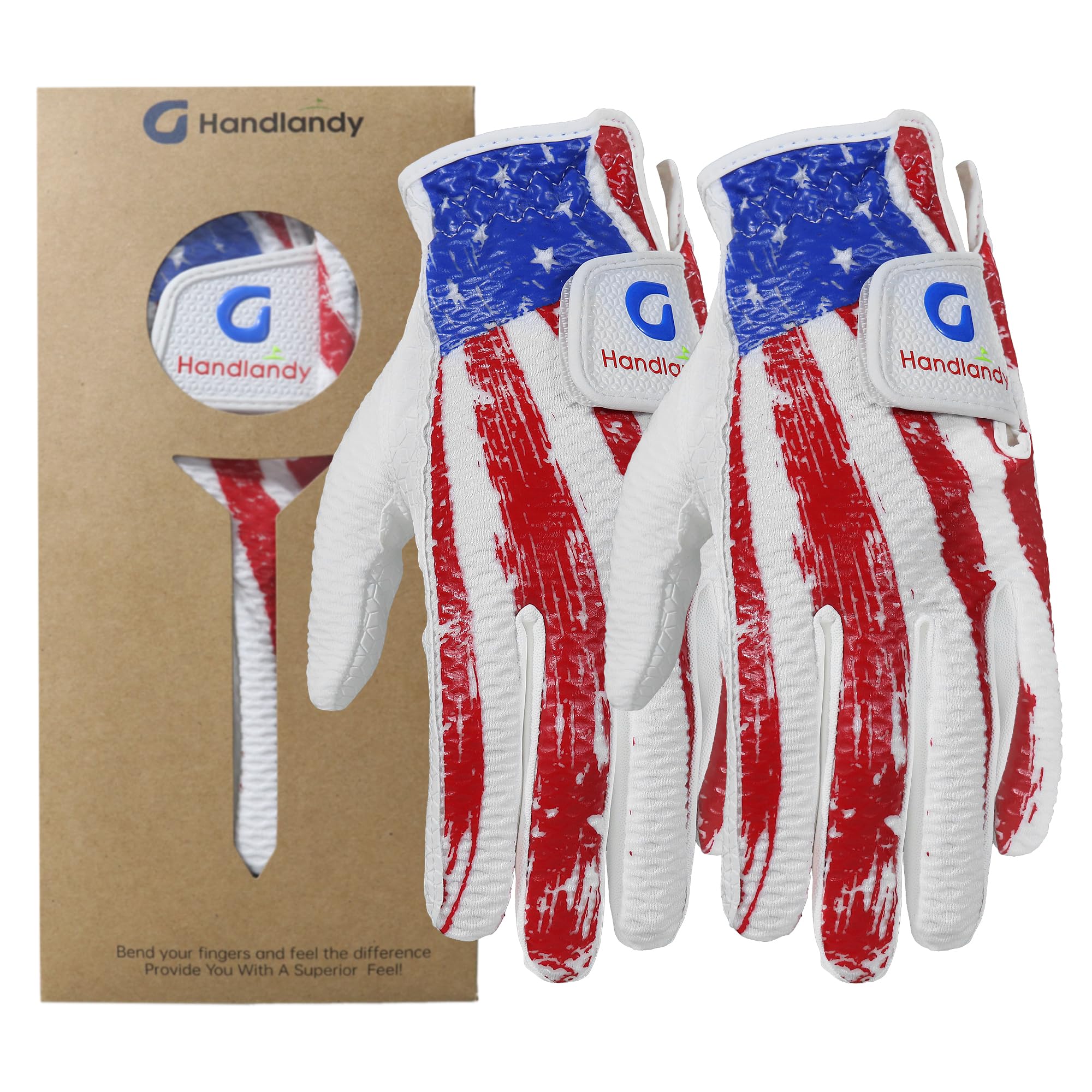 HANDLANDY 2 Pack Junior Golf Glove, Ultra Breathable and Grip Left Hand Kids Golf Glove for Toddlers Boys Girls (Red, M) โ image 1