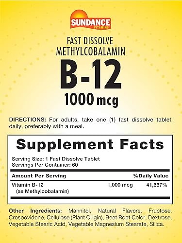 Miniatura 2 de Sundance mthyl 1000mcg Suplemento de vitamina B12, 60unidades