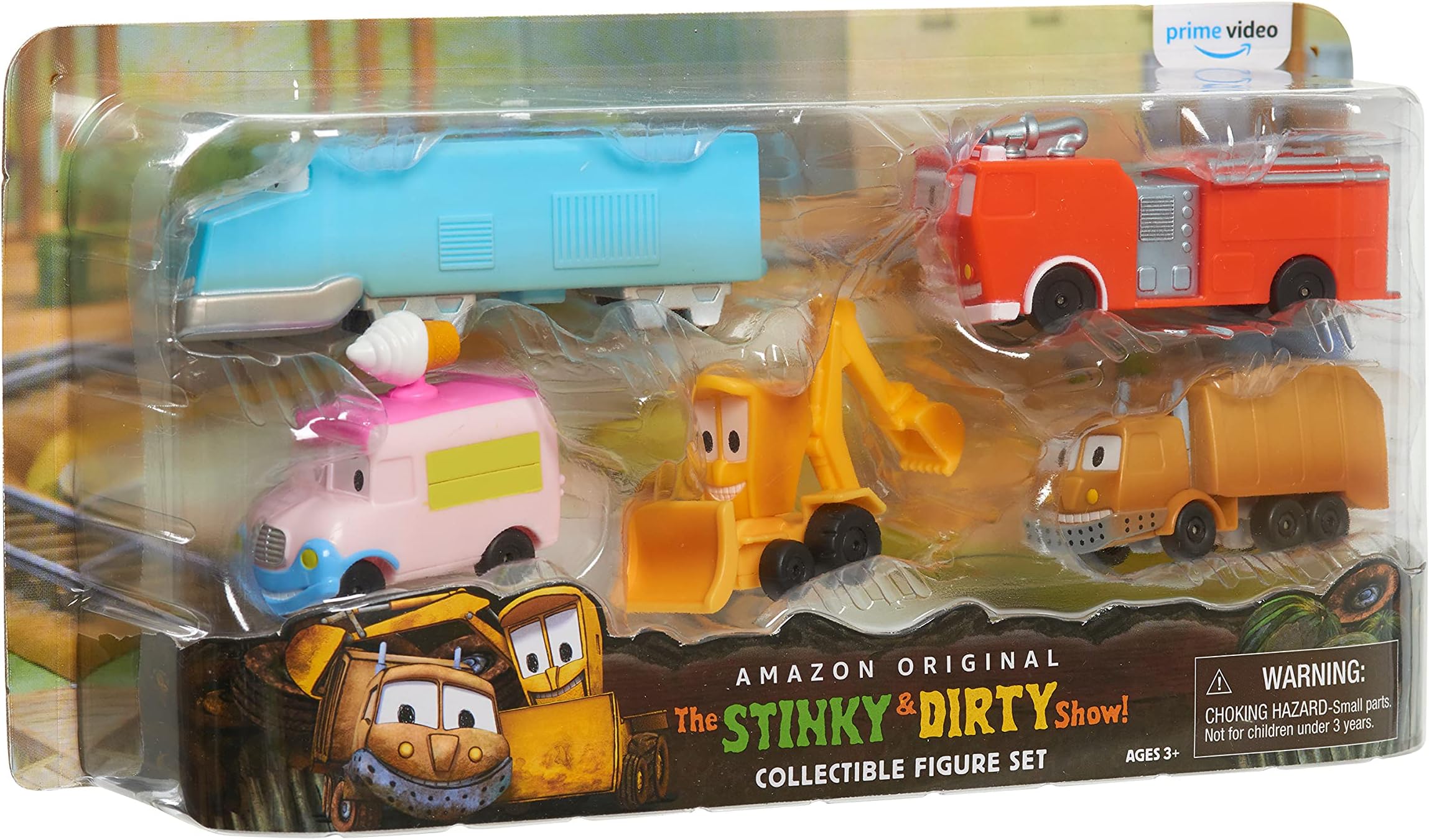 The Stinky & Dirty Show 5 Piece Collectible Figure Set, Construction Toys, Tonka Trucks, Kids Toys for Ages 3 Up, Amazon Exclusive by Just Play