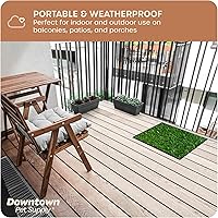 Vista 6 de Downtown Pet Supply Almohadilla de césped para perros con bandeja, 16 x 20 pulgadas, sistema de orinal para exteriores e interiores para perros