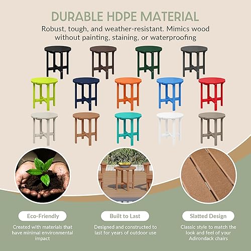 Vista 153 de WestinTrends Dylan Adirondack - Mesa auxiliar redonda para exteriores, color negro