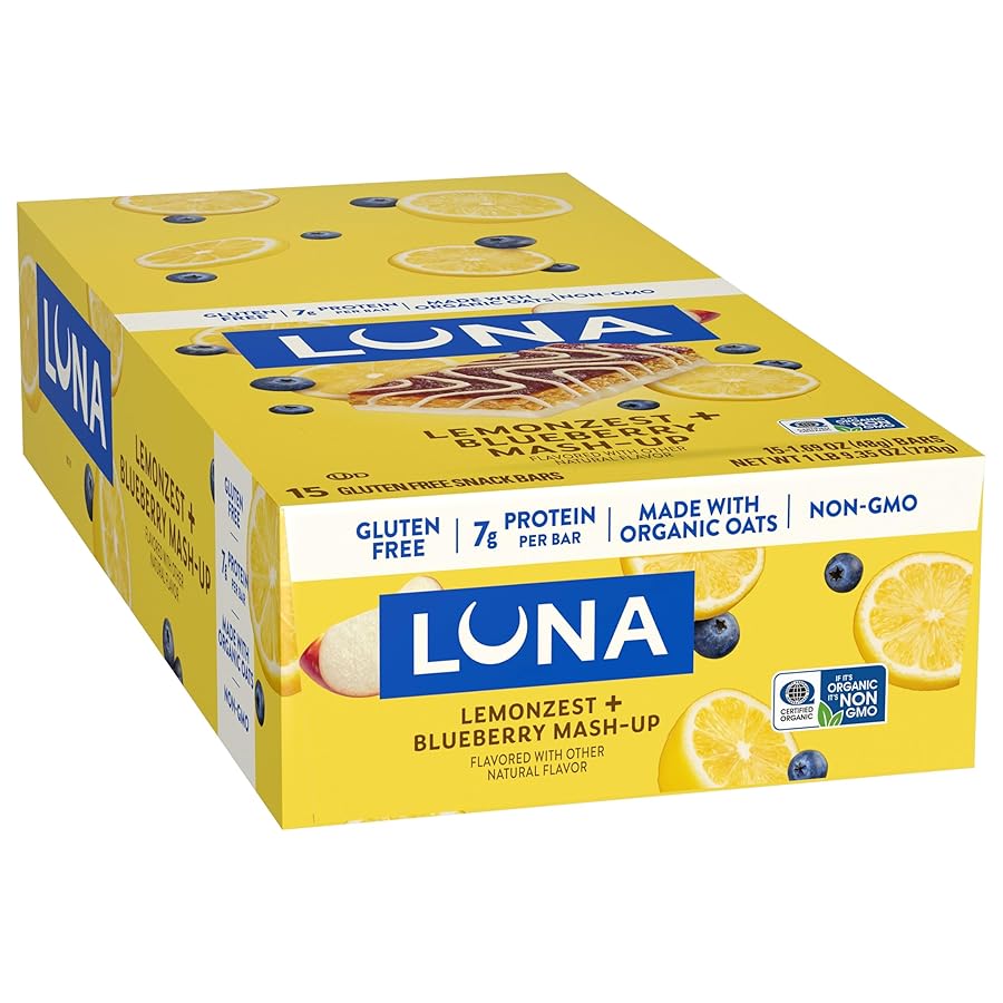 LUNA Bar - Mash-Ups LemonZest + Blueberry Flavor - Gluten Free Snack Bars - Non-GMO - Protein Bars - Made with Organic Oats (15 Pack) - image 10