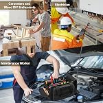 Rexmica 12-Inch Tool Bag with Anti-friction Bottom, Hand Tool Storage Organizer Bag for Men, Tactical Range Multi-purpose Work Bag for Repairman, Electrician, Carpenters, Handyman, Black