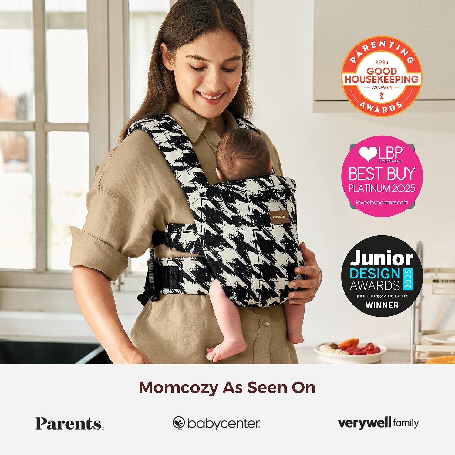 Momcozy Ergonomic Newborn Carrier, Birds