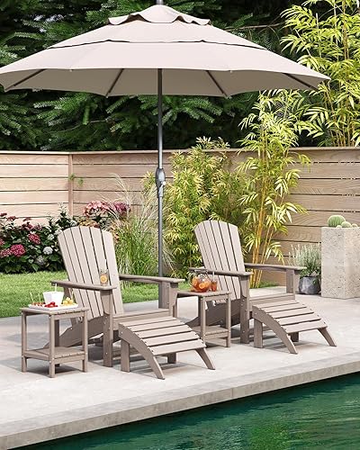 Miniatura 2 de BRIOPAWS Adirondack - Juego de 2 sillas  Grano de madera  Silla para hoguera  De gran tamaño  Plástico de polietileno de alta densidad  Resistente a