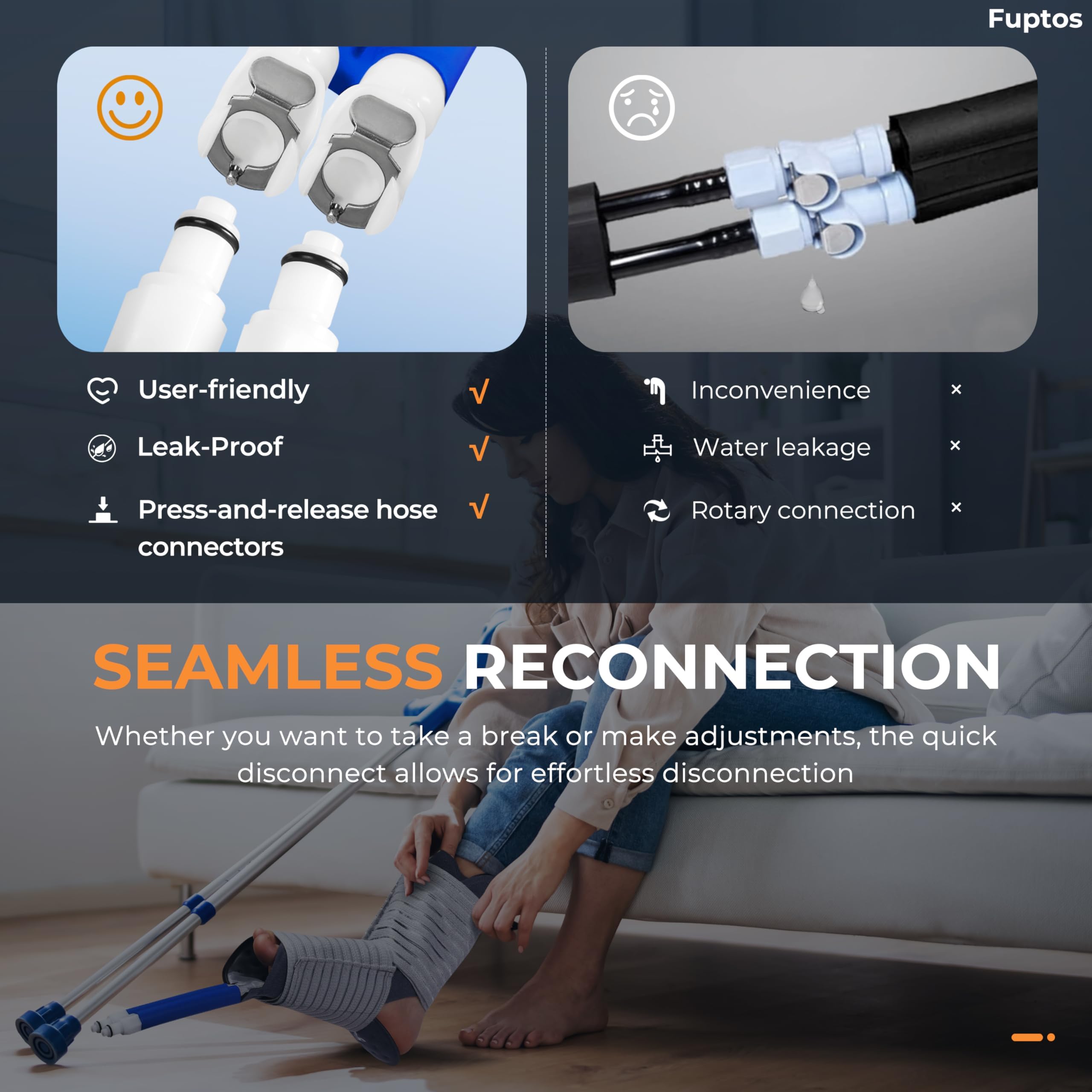 Máquina de terapia de frío para recuperación postoperatoria, temporizador digital y bomba silenciosa, almohadilla de hielo universal para crioterapia de rodilla, hombro, cadera y pierna