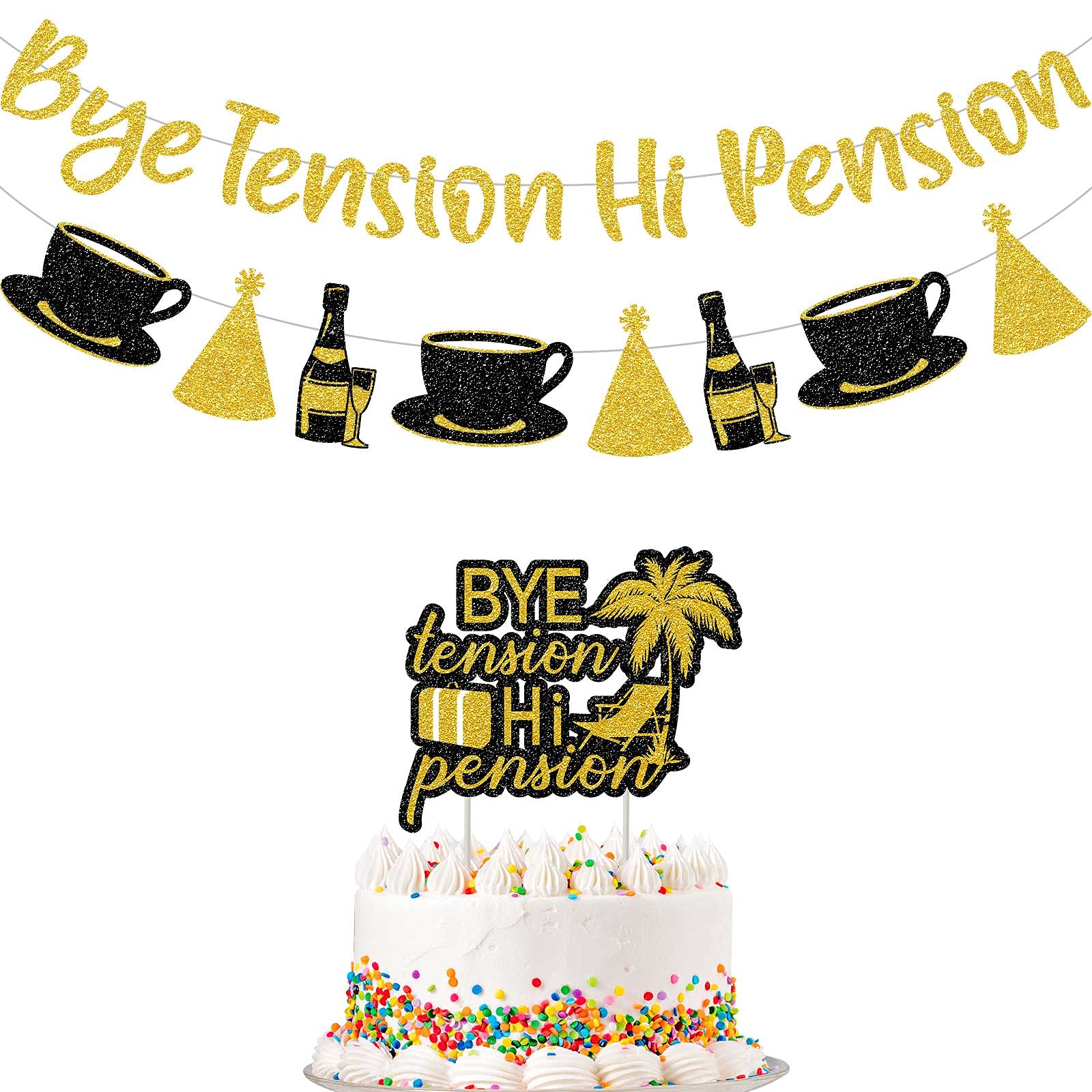 Buy Black Gold Glitter Retirement Banner Retirement Party Decorations