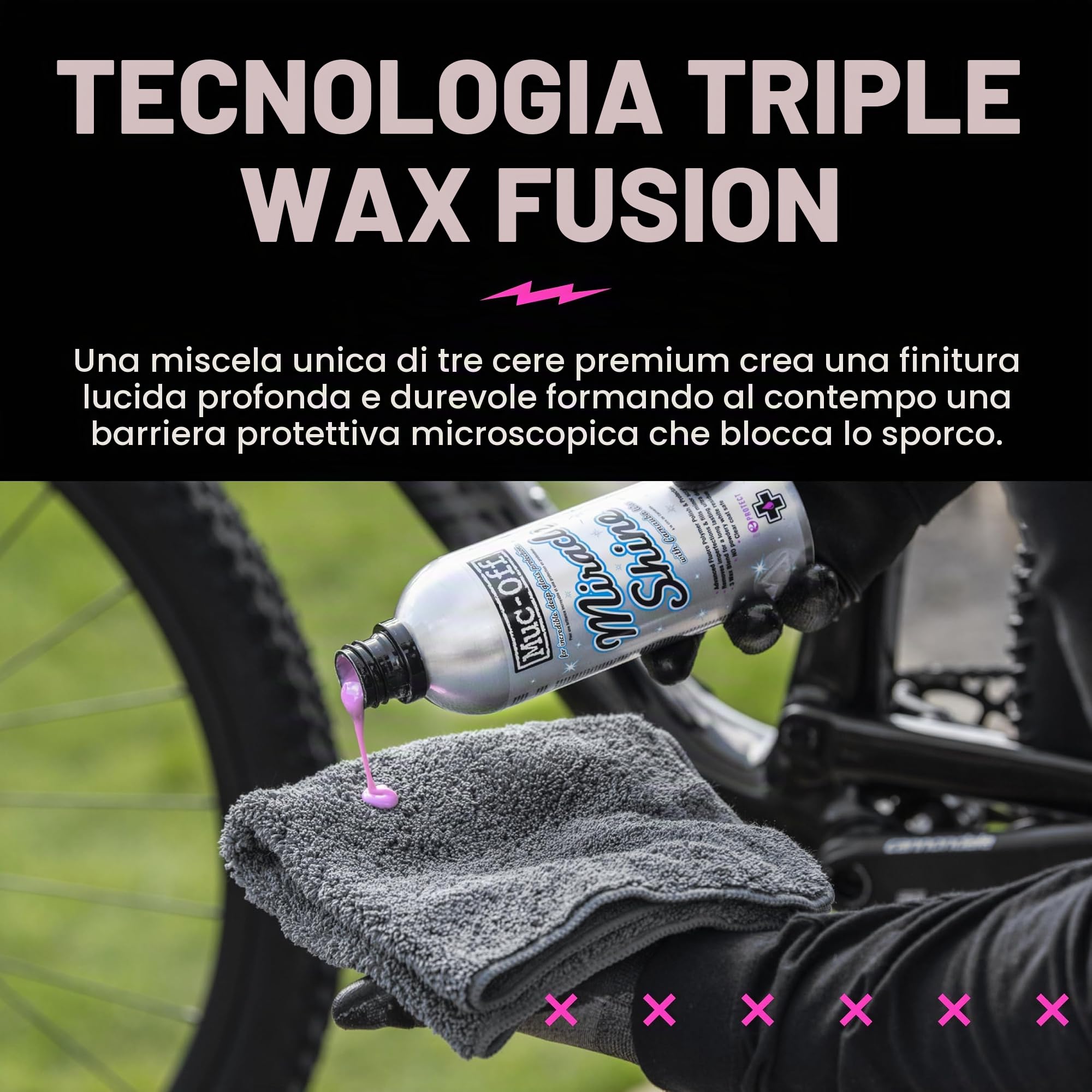 Muc-Off Miracle Shine, 500 ml - Spray Lucidante per Biciclette e Protettore con Cera di Carnauba - Protettore e Lucido per Biciclette di Tutti i Tipi