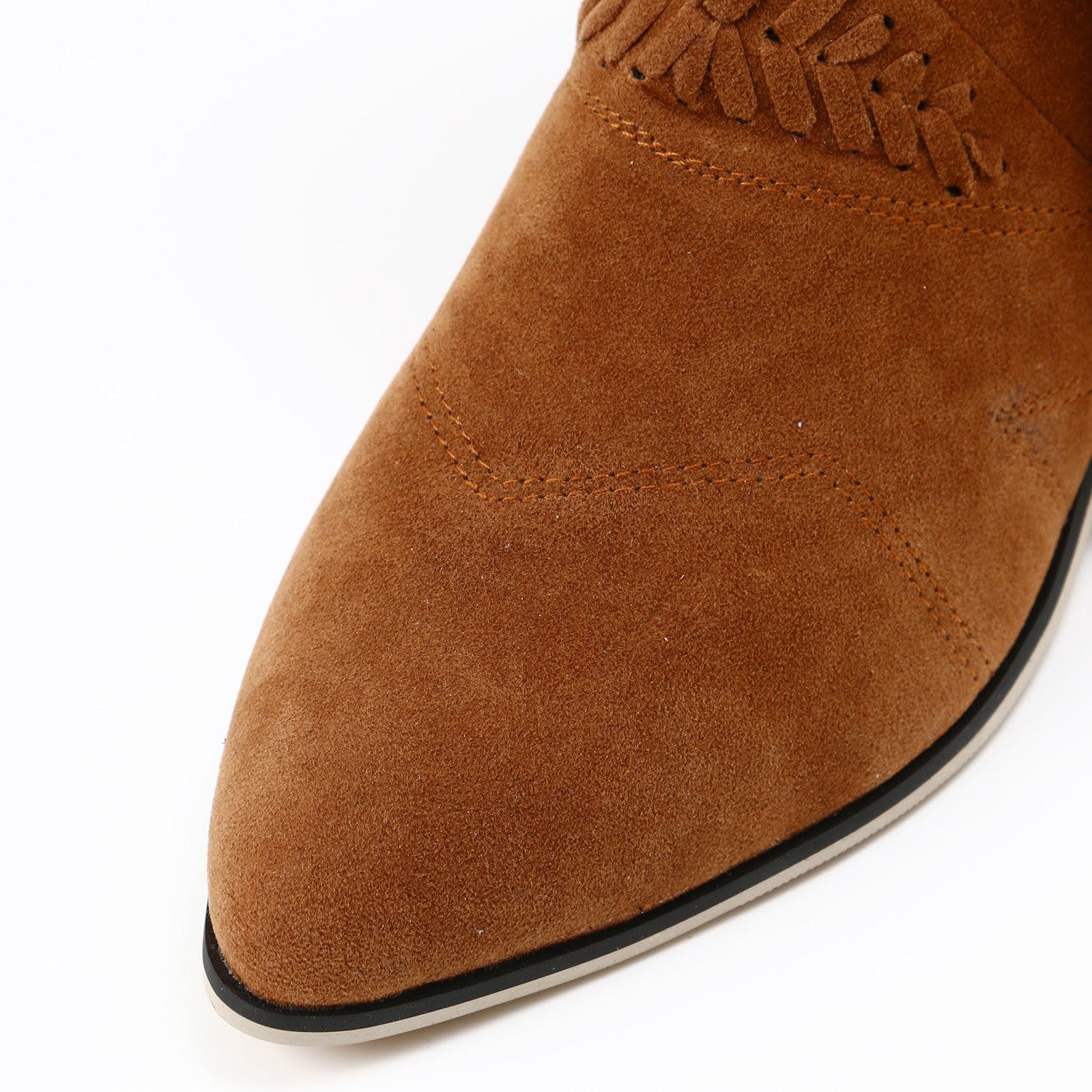 Stivali da cowboy da donna con nappe, classici stivali medi, stile vintage, con frange, da cowboy