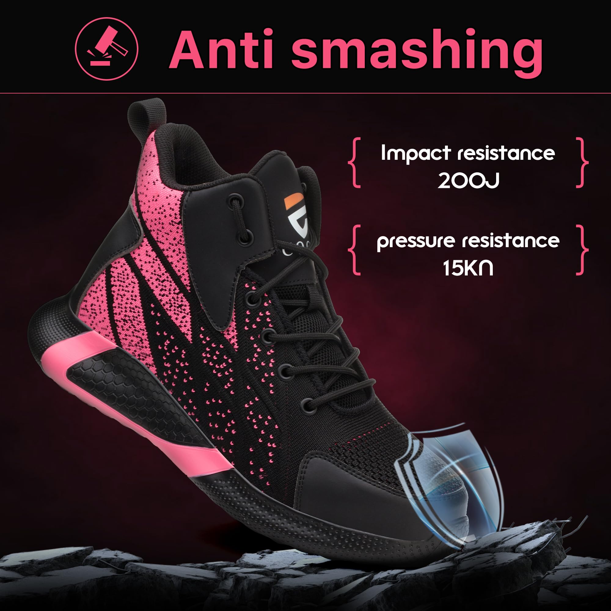 Chaussures de Sécurité Hommes Femme Légère Basket de Securite Montante Respirante Confortable Chaussures de Travail Embout Acier Protection