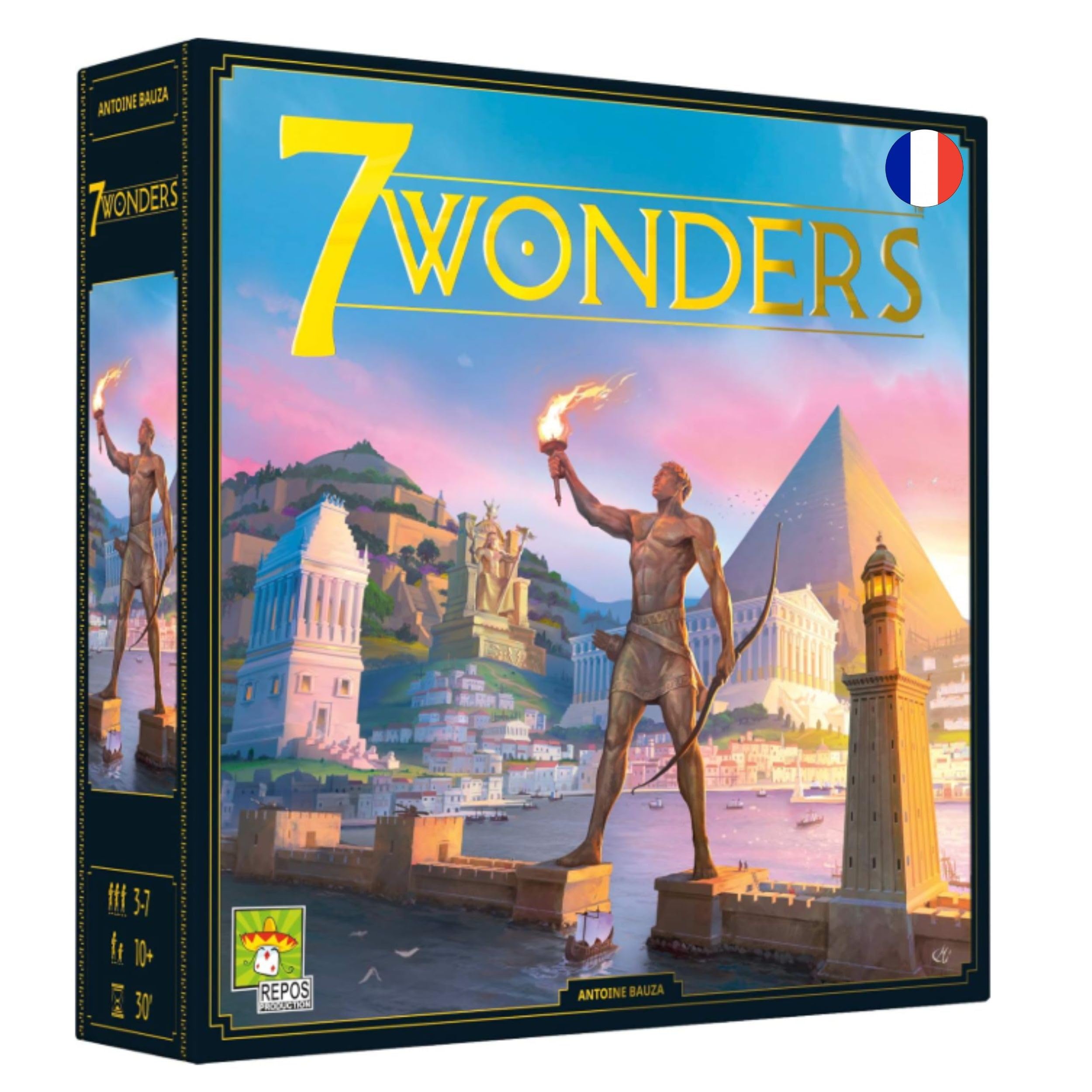 Asmodee - 7 Wonders Jeu de Base - Jeu de Société de Stratégie pour Enfants dès 10 Ans - Primé As d'or - Rejouabilité Illimitée - 3 à 7 Joueurs - 30 Min - en Français - Repos Production