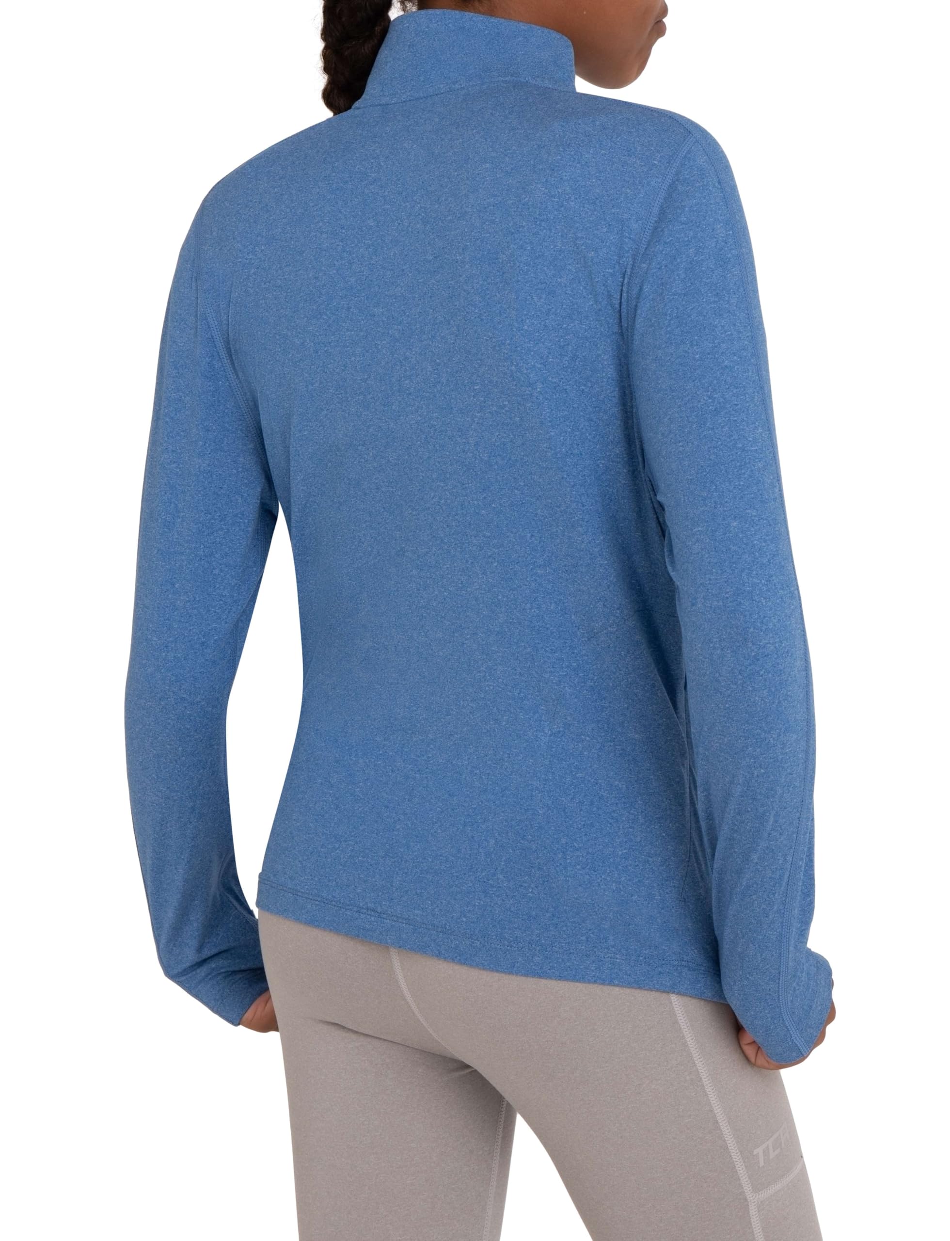 TCA Camiseta Manga Larga Lightweight Fusion Quickdry de Running con Media Cremallera para Niñas