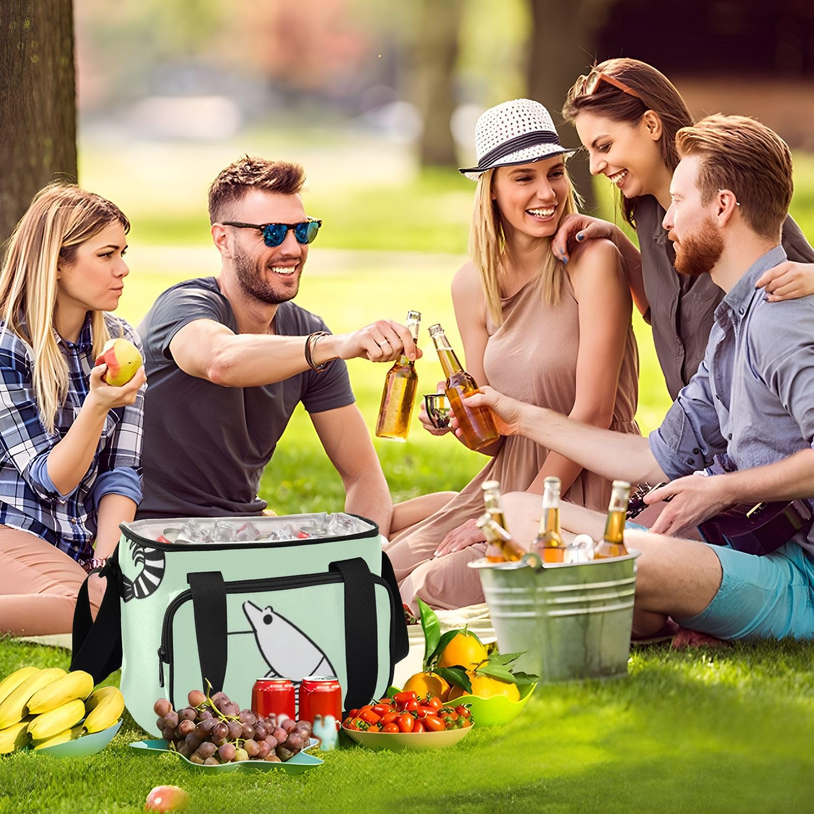 Wudan Fantazyjna ręczna torba chłodząca do akwarium krewetki 31 × 26 × 22,5 cm grill pracownicy biurowi