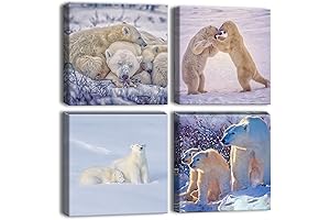 Captivating Polar Bear Family Canvas Prints Adorn Your Walls
