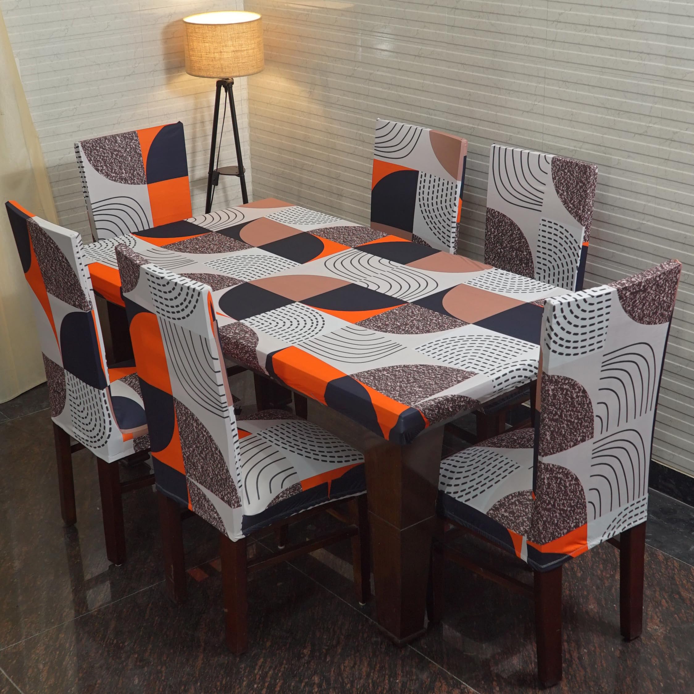 ELEGANTA Dining Table Cover 8 Seater, Table Cover, Dining Table Cover, Chair Cover, Polyester Spandex Chair Cover, Washable, Fade Resistant, Anti Slip, Flexible Slipcover Stretch Fit (New Multicolor) (B0CYY9NFCJ) Amazon Price History, Amazon Price Tracker