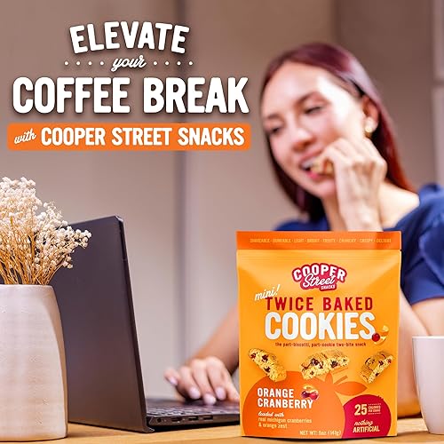 Miniatura 4 de Cooper Street Cookies All Natural - Galletas crujientes horneadas dos veces sin nueces ni lácteos estilo biscotti 5 onzas arándano ananaranjado