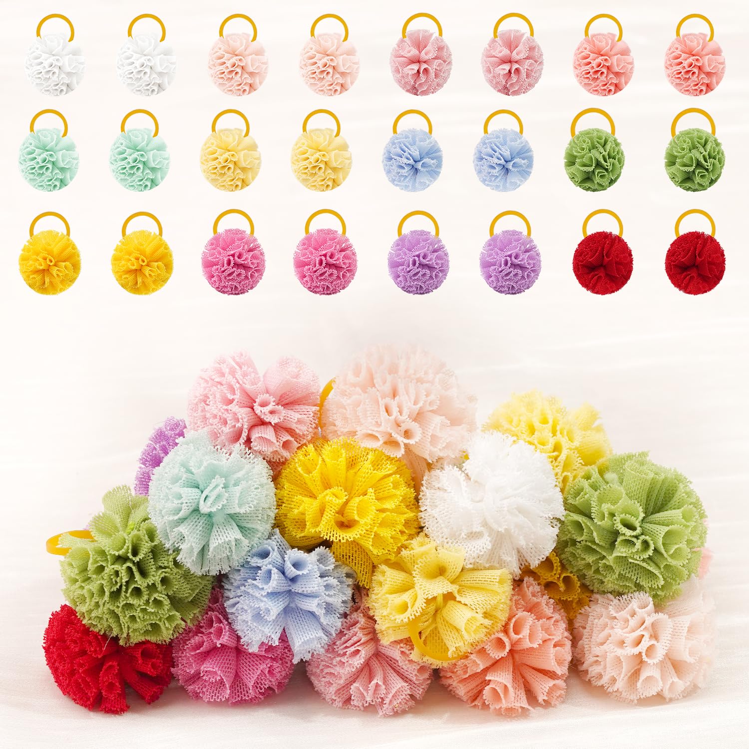 Yxiang Small Dog Ball Bows with Rubber Bands Hair Bows Pet Hair Accessories for Dog Yorkies Poodle and Cat Grooming