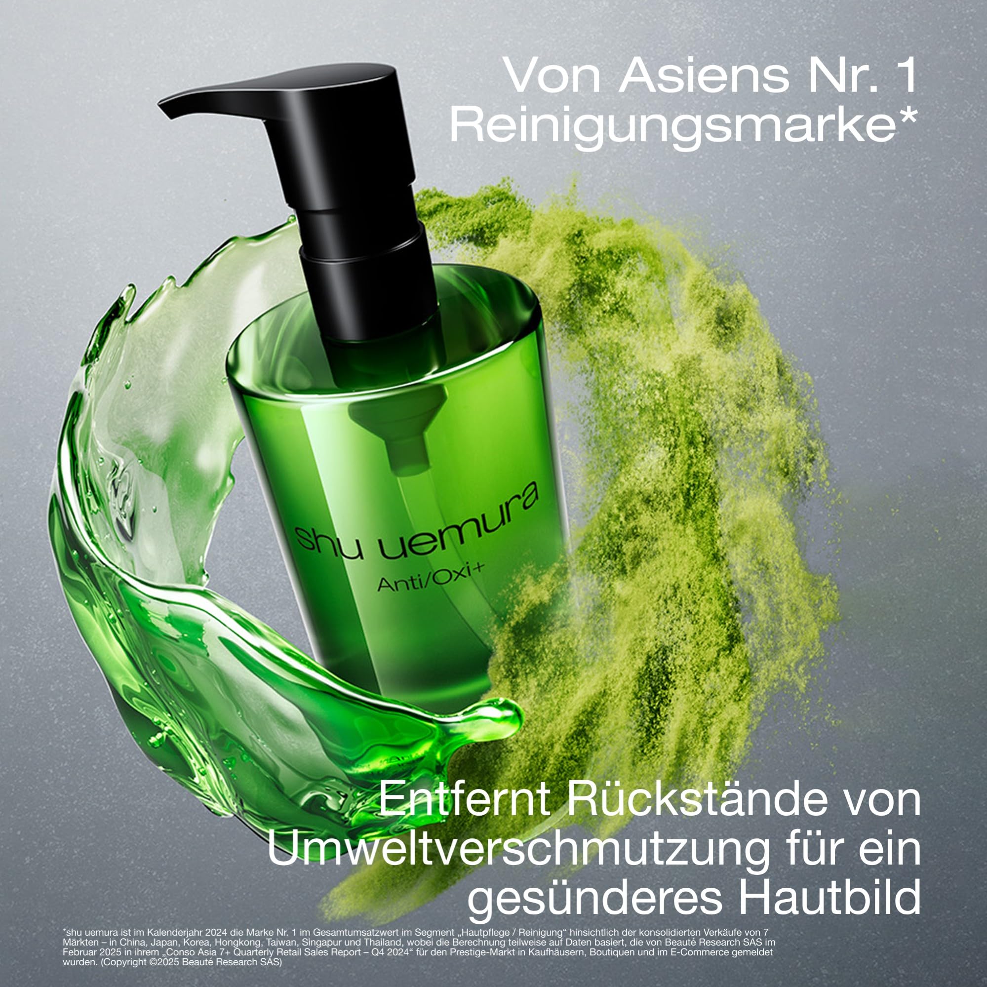Shu Uemura Anti/Oxi+ Klärendes Reinigungsöl für Ausstrahlung und Schutz vor Umweltbelastungen, Angereichert mit japanischem Uji Matcha, Gesichtsreinigung für alle Hauttypen