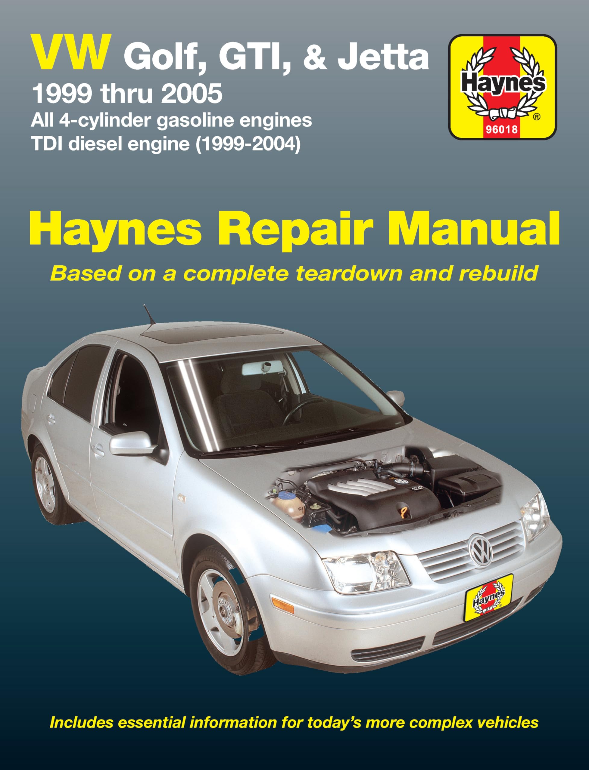 VW Golf, GTI, & Jetta, '99 Thru '05, Automotive Repair Manual (all 4-cylinder gas engines; TDI diesel engine, 1999-2004)