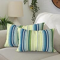 Vista 67 de Paquete de 2 almohadas lumbares impermeables para exteriores con rellenos, 12 x 20 pulgadas, almohada decorativa rectangular para patio, hogar