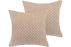 Neutral Throw Pillow Covers, Set of 2 Fluffy Boho Covers