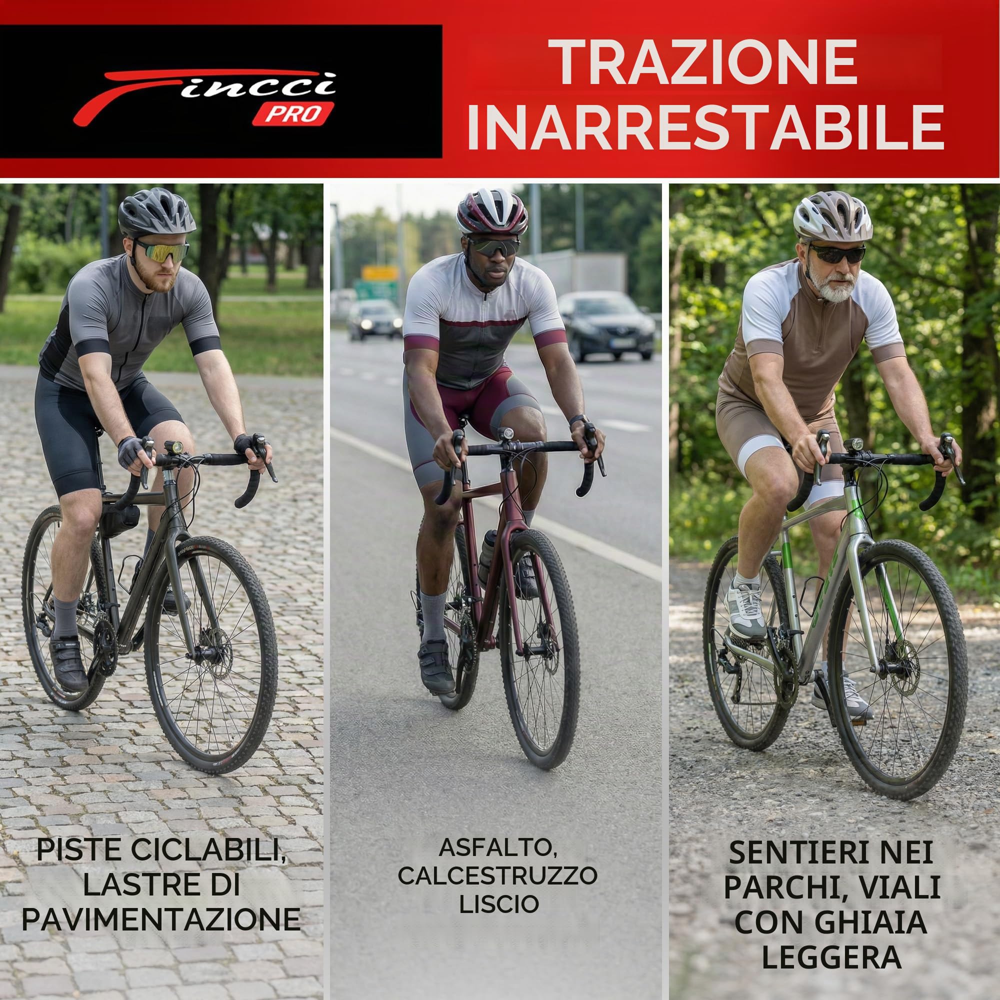 Fincci Copertone Bici 700x38C Tubeless ETRTO 40-622 Pieghevole 120 TPI | Protezione Aramidica da 1 mm e Pressione 50-80 PSI per una Guida Stabile su Strada, Gravel, Bici Ibride, Città e Trekking