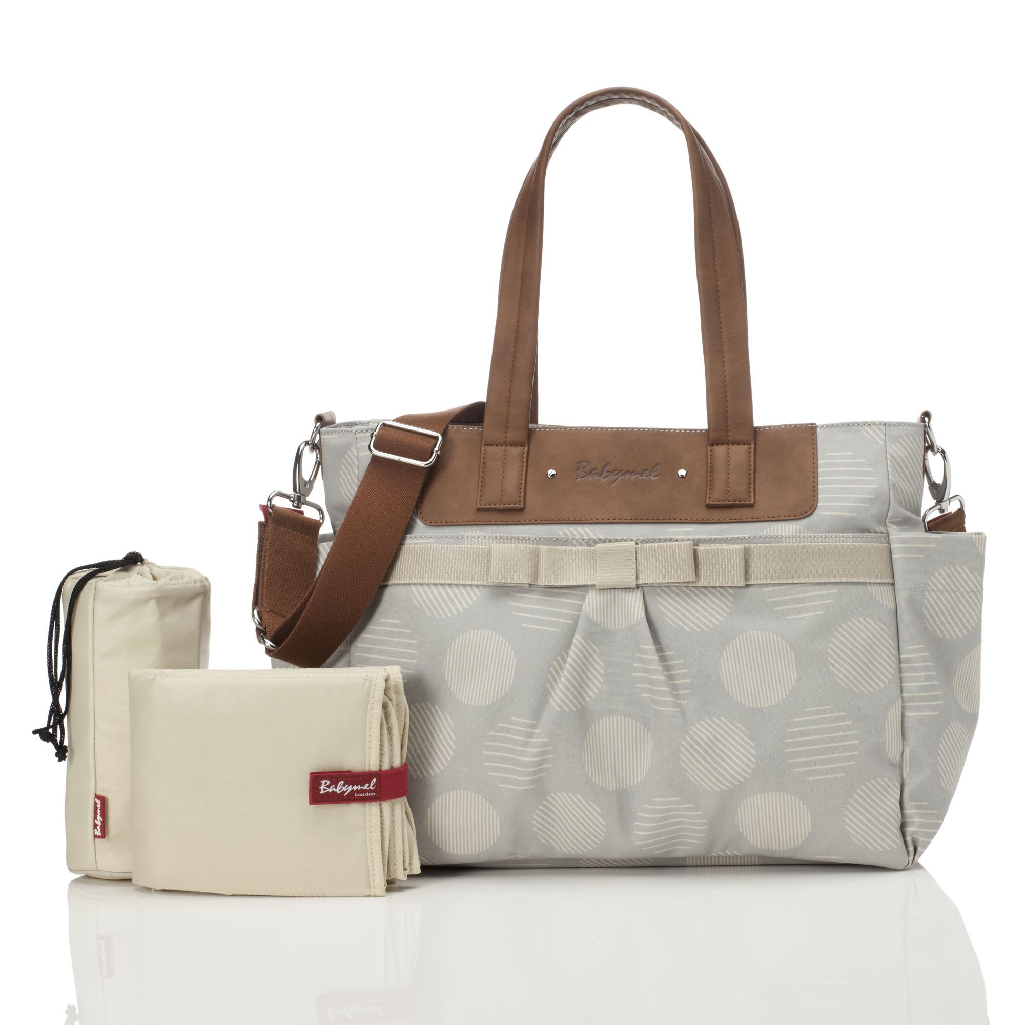 BABYMEL CARA RETRO GREY BABY CHANGING BAG