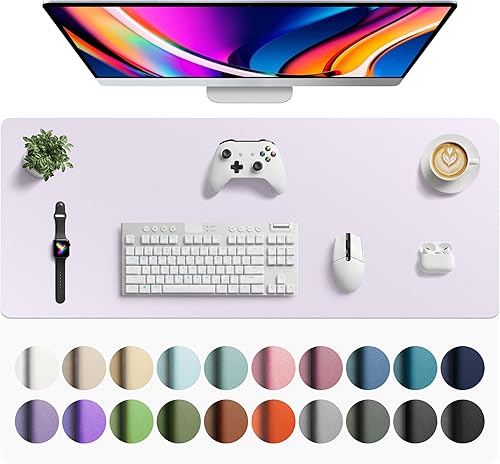 Miniatura 148 de Aothia Protector de escritorio de cuero, alfombrilla para ratón, alfombrilla de escritorio de oficina, secante de escritorio de cuero PU