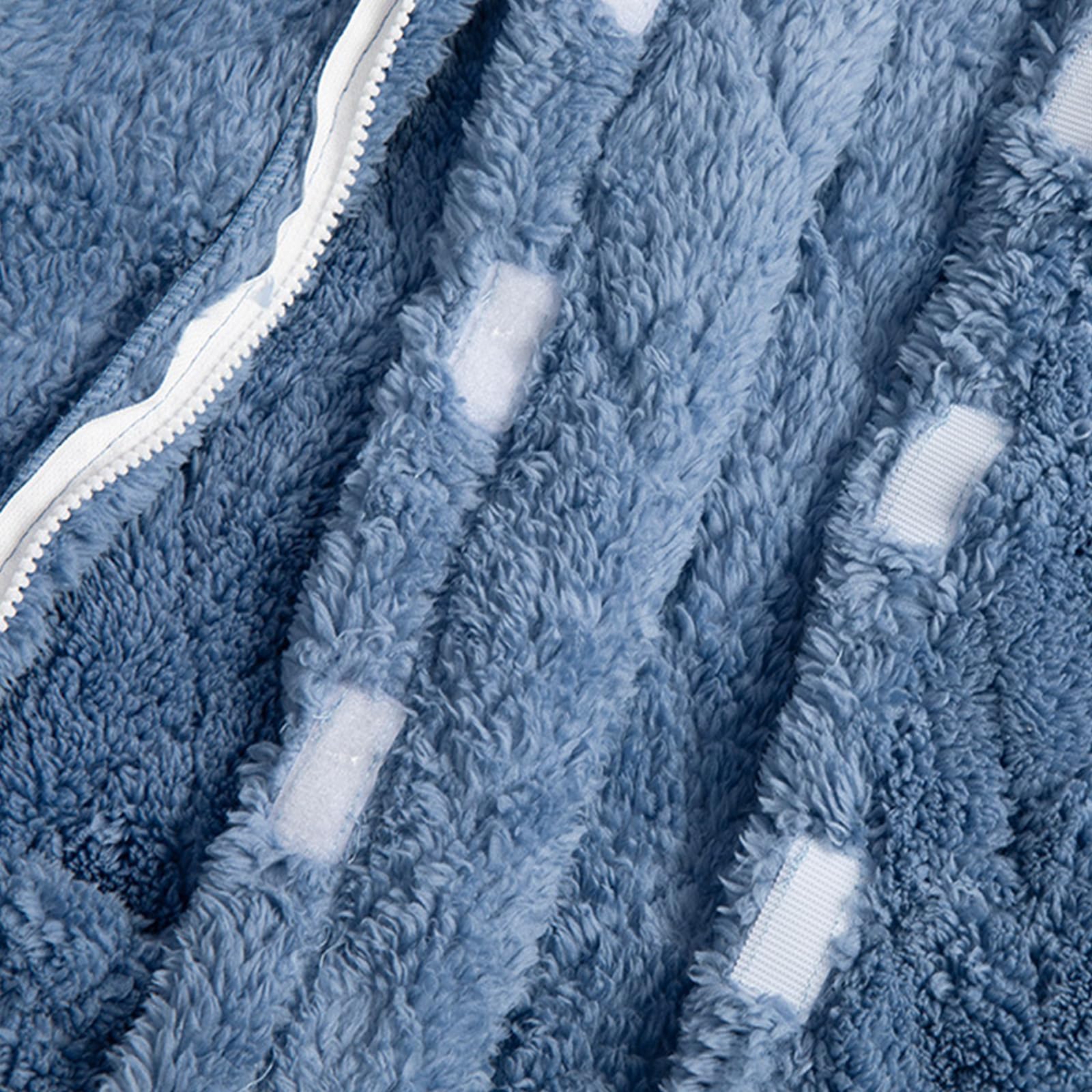 ApuaVireo&Co Męskie, puszyste, puszyste piżamy dla pacjentów leżących w łóżku, zimowe, flanelowe piżamy, odrywane ubrania(Grey,XX Large)