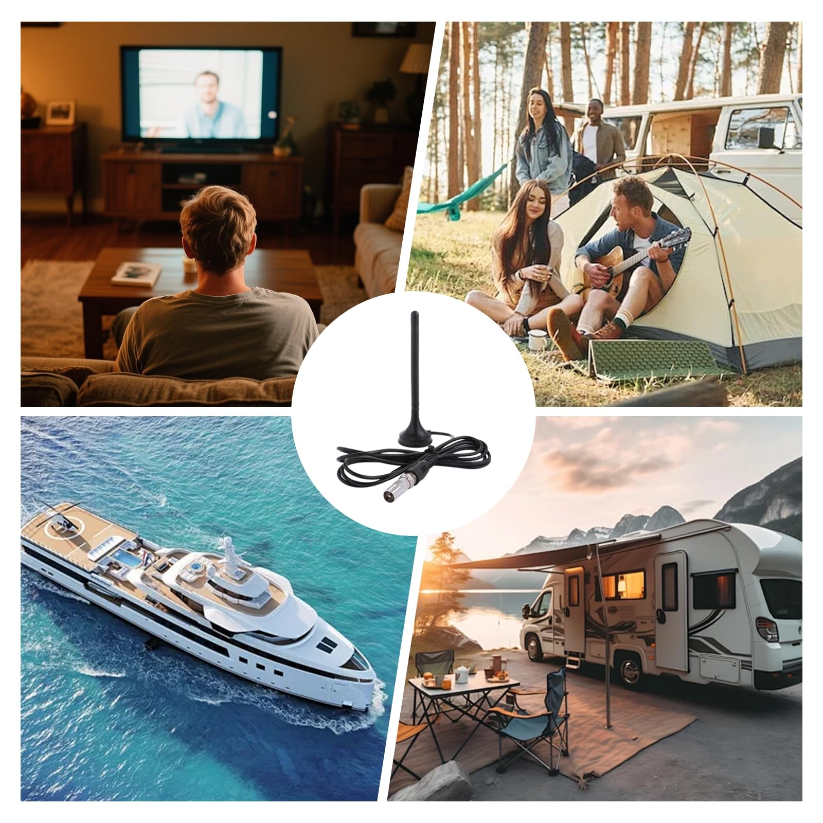 Antenna Radio FM/DAB Interna Universale | 3m Cavo Estensibile + Base Magnetica – Ottimizza Ricezione Stereo TV/Radio DAB+