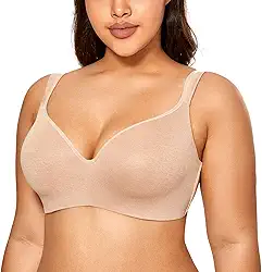 Sutiã feminino balconette plus size, cobertura total, sem costura, sutiã com aro suave nas costas