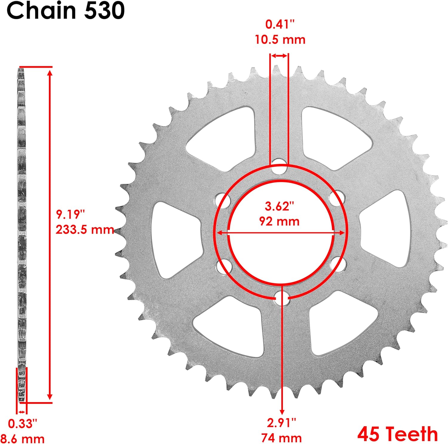 Caltric Drive Chain and Sprockets Kit Compatible with Yamaha XJ550 Maxim 1981-1983 / XJ550R Seca 1982 1983