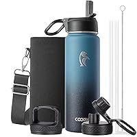 Coolflask Borraccia termica con cannuccia, in acciaio inox