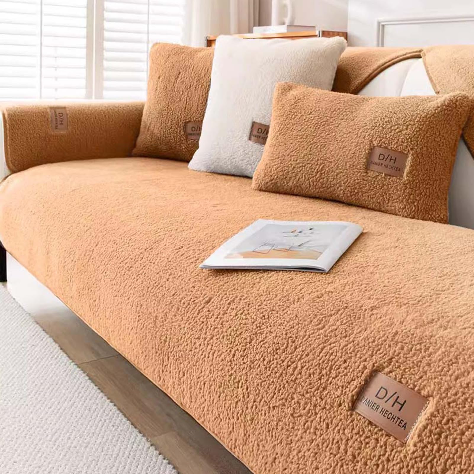 SCLOBOSofa Cover L Shape Couch Covers for 3 Cushion Couch Sofa Furniture Covers Non-Slip Sofa Slipcovers for Living Room Kids Pets