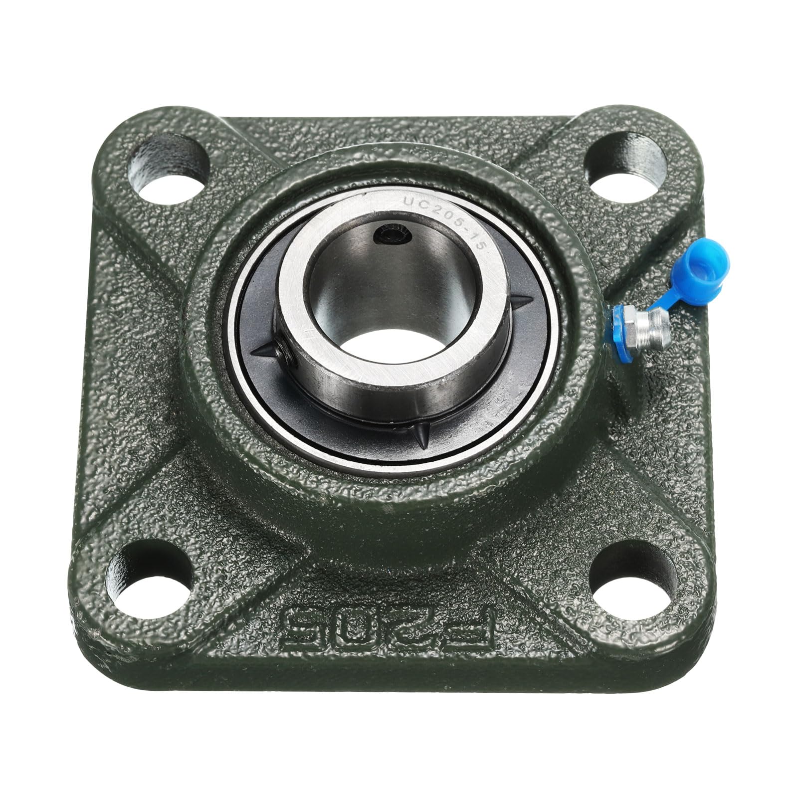 uxcell 2 cuscinetti a blocchetto UCF205-15 con foro da 15/16", autoallineamento, base in ghisa solida, con flangia quadrata montata su cuscinetti in acciaio cromato