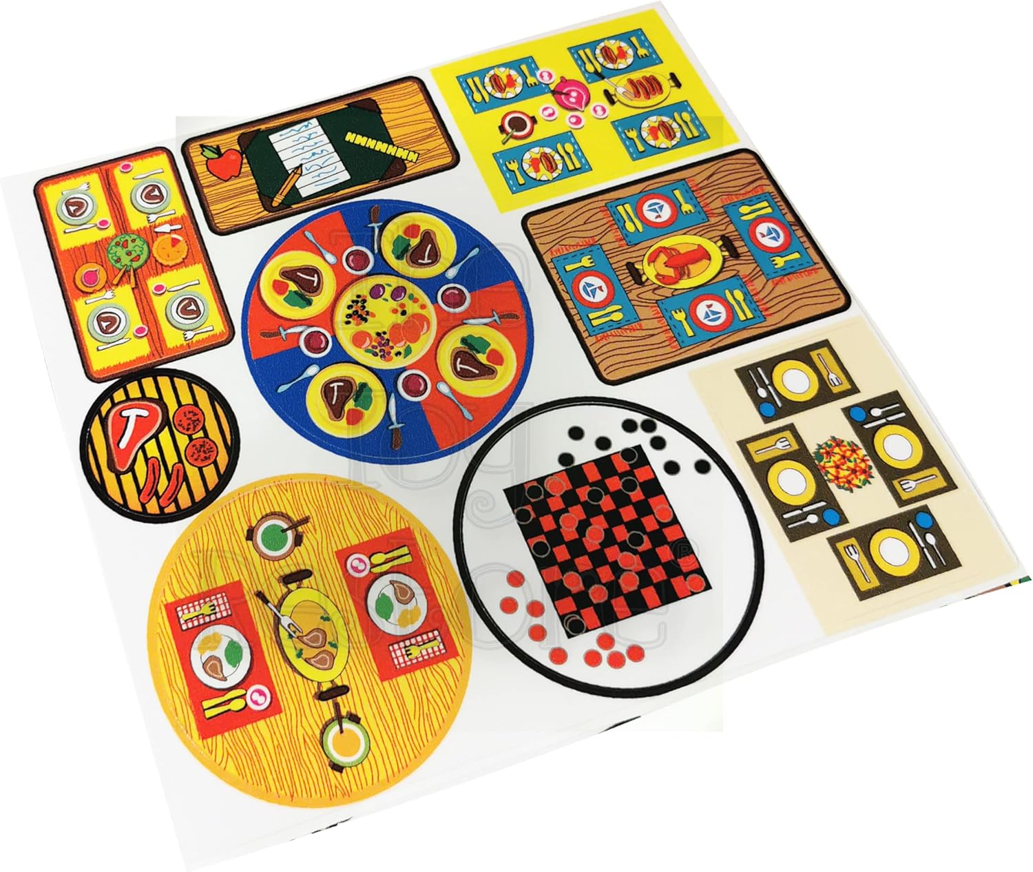 Toy Restore Replacement Stickers fits Vintage Little People Table Tops
