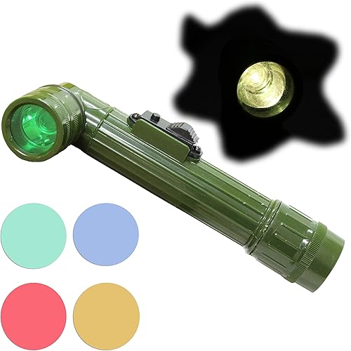 Linterna de camuflaje de estilo militar | 6.25 pulgadas (6.3 in) | 4 filtros de color intercambiables | Diseño ergonómico | Portátil y duradera