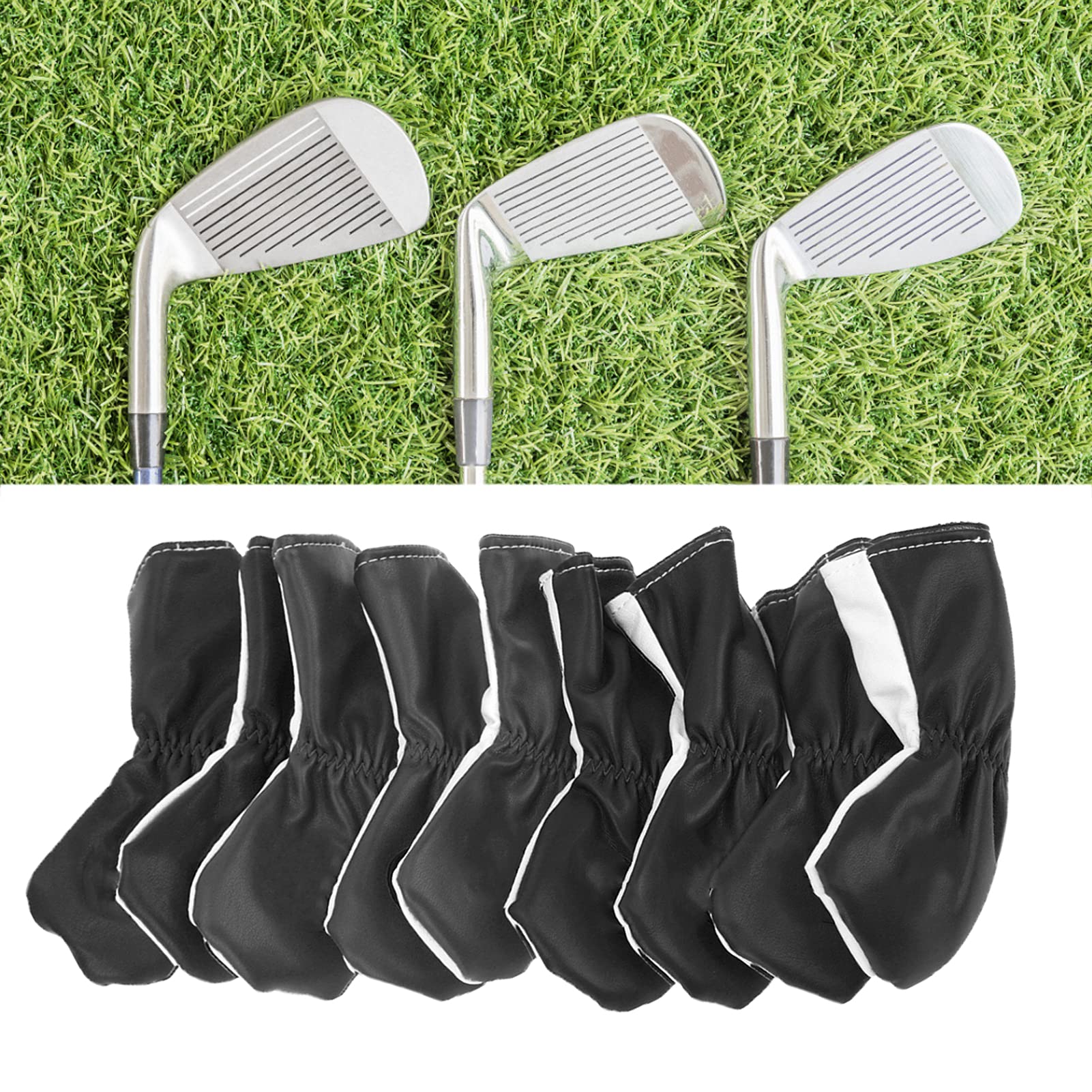9 Fundas para Palos de, Tela de PU Impermeable, Suave y Duradera con Bordado de Dibujos Animados para Protección de la Cabeza de Hierro