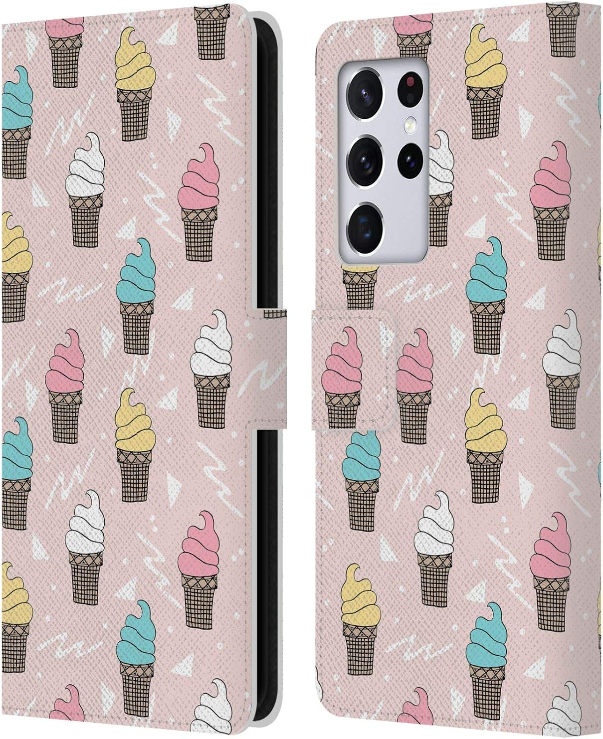 Head Case Designs Officially Licensed Andrea Lauren Design Pineapples Food Pattern Leather Wallet Case Compatible with Samsung Galaxy S21 Ultra 5G
