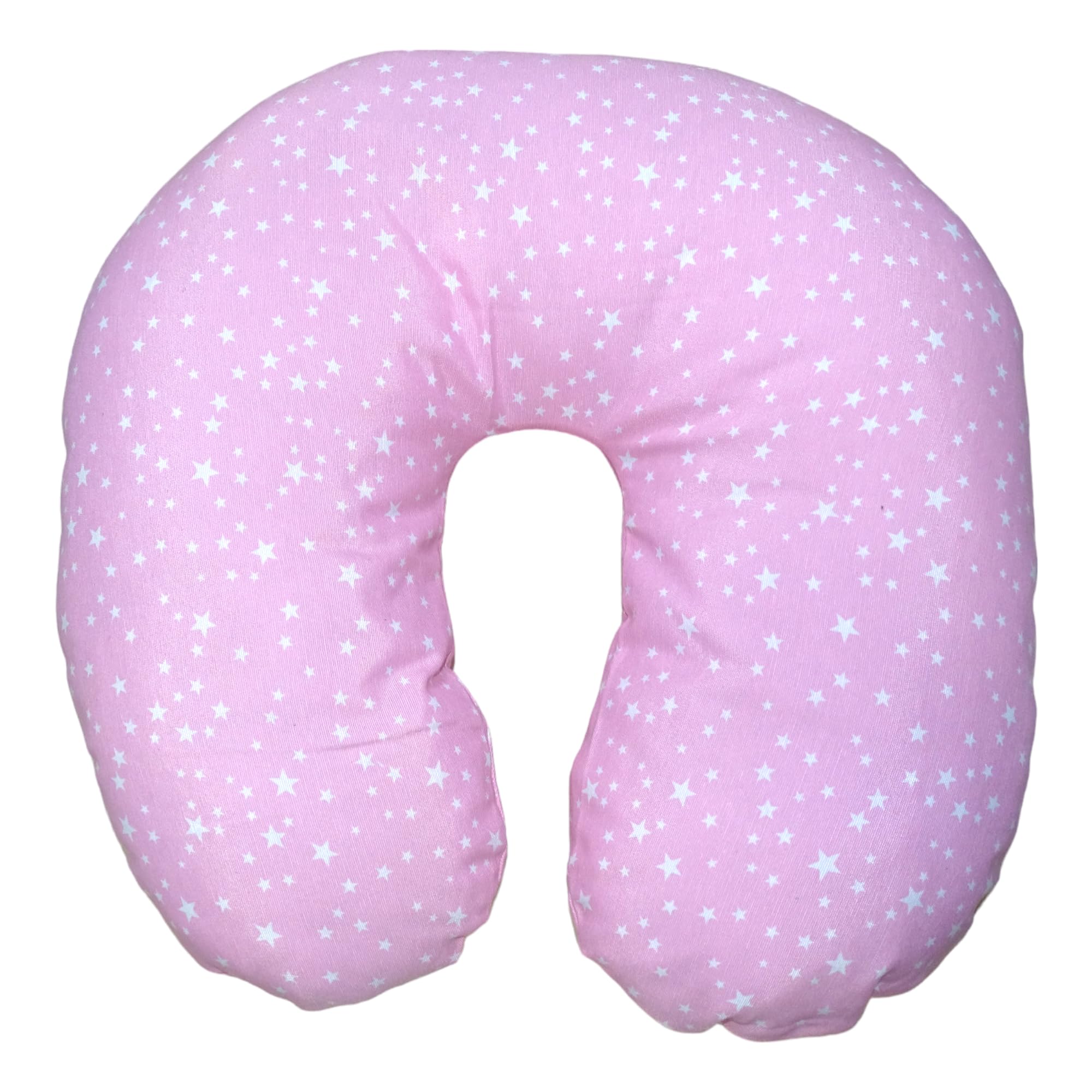 variouss Cojín de Lactancia Ergonómico 50 x 50 cm: Funda Desenfundable con Cremallera (Estrellas Rosa)